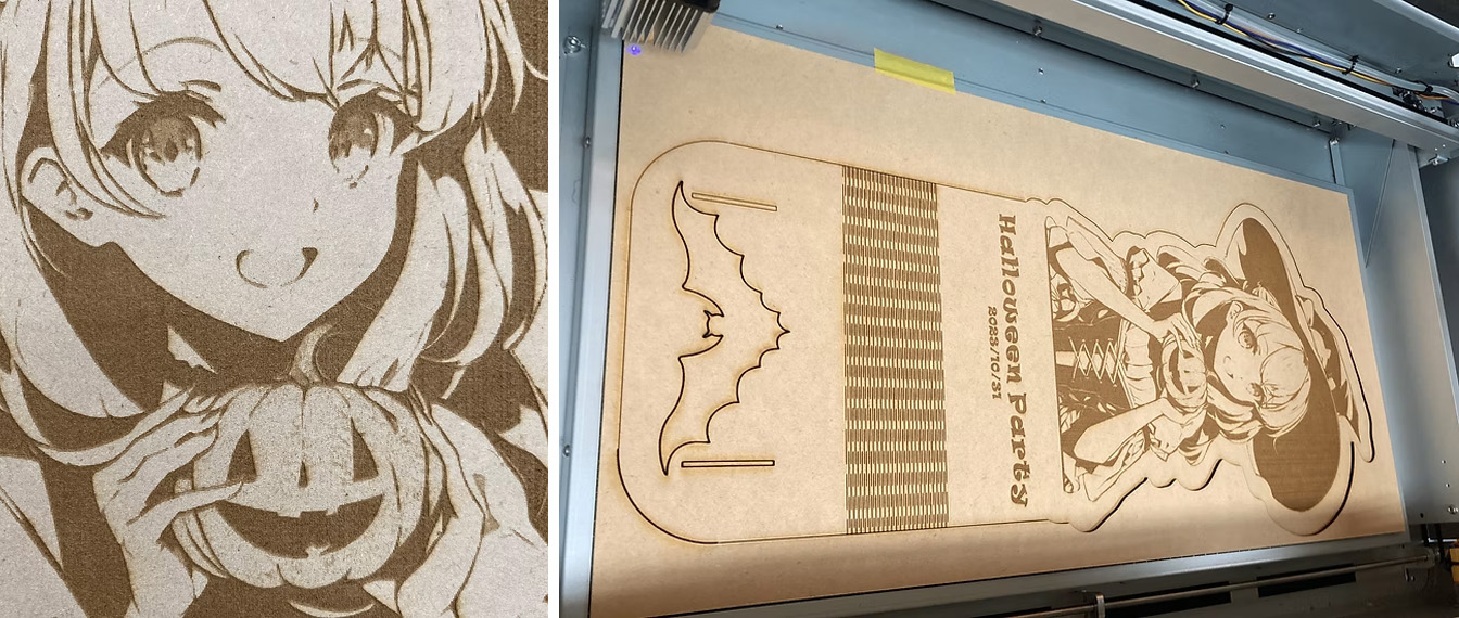 点描彫刻の仕上がり