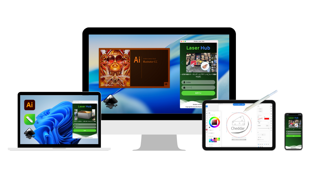 Podea Laser Hub multi-device mock